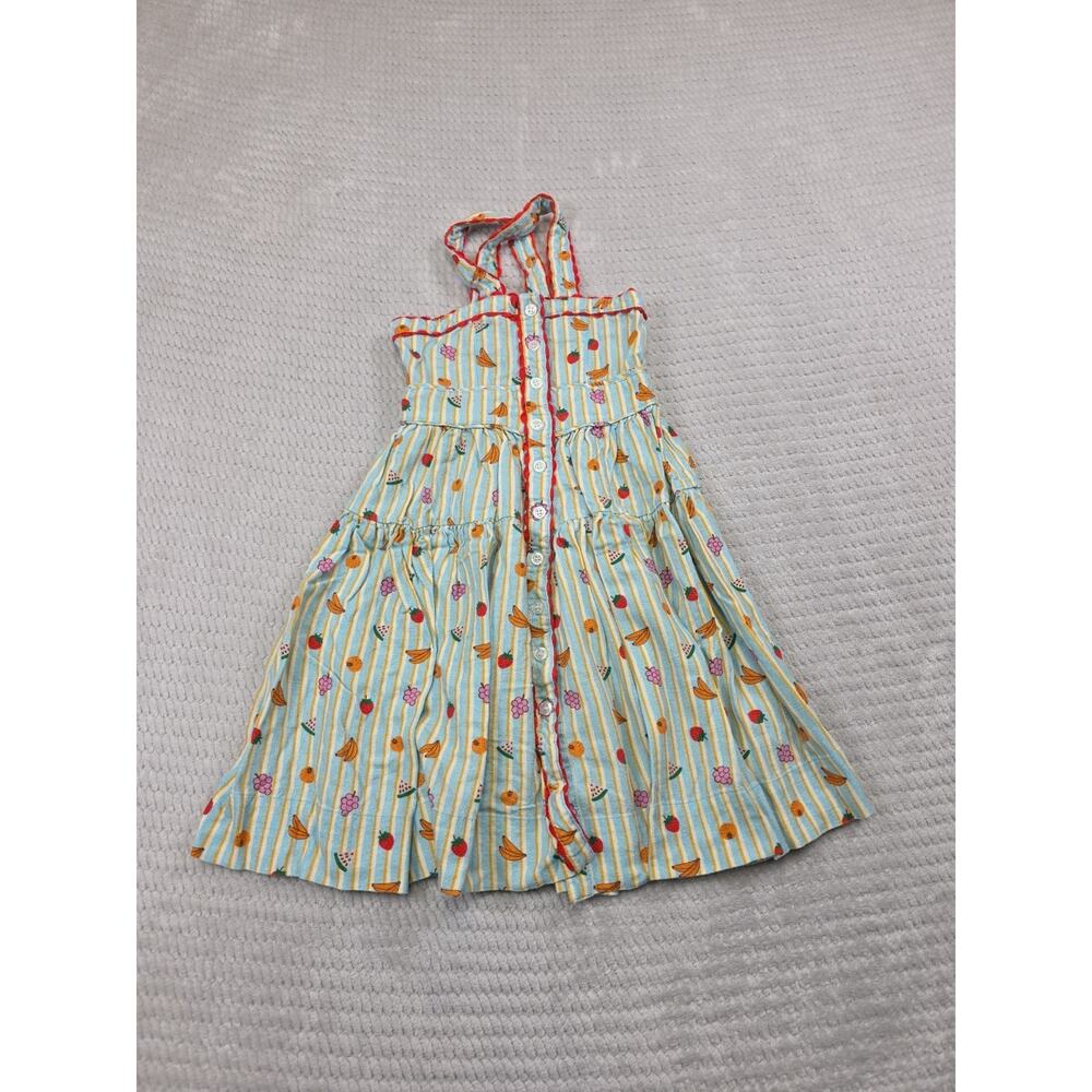 Maison Me Dress Girls 5 Tiered Fruit Print Linen Blend